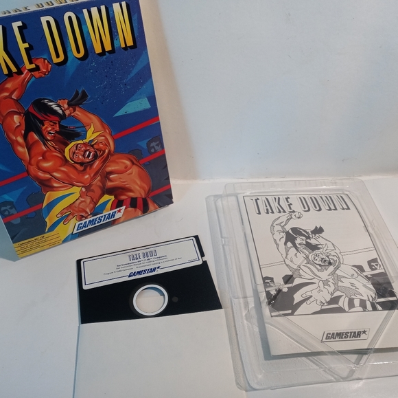 1988 Vintage Gamestar Take Down Wrestling Commodore C64 / 128 Game Action Arcade - Picture 5 of 11